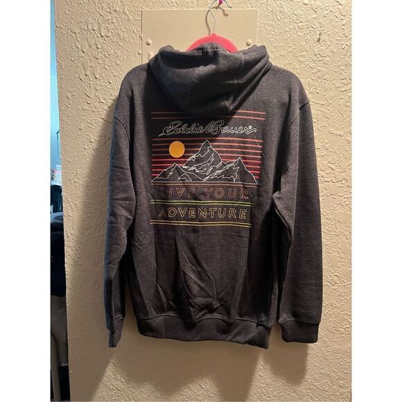 Eddie Bauer Charcoal Heather Grey Pullover Hoodie Woman’s Medium NEW - Picture 10 of 13